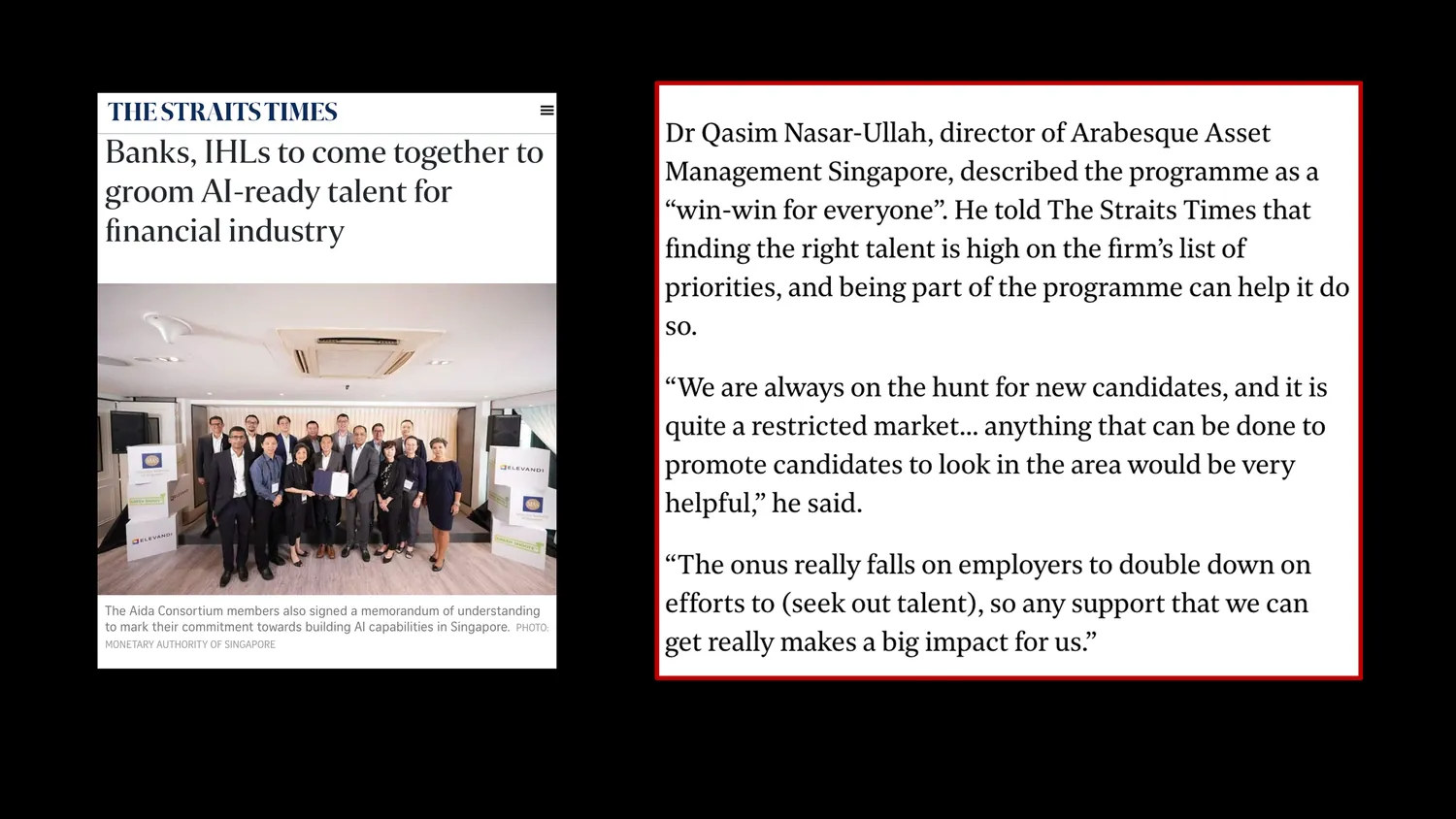 Straits Times article